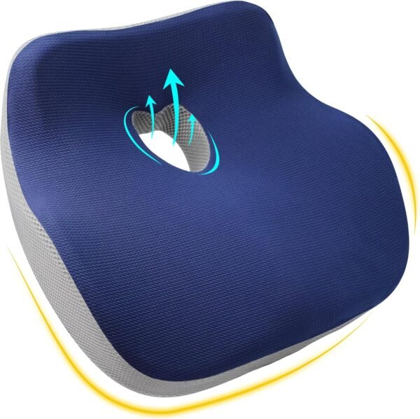 Allaboutsla Almofada de assento de carro, almofada ergonômica de espuma viscoelástica para alívio da dor ciática, assento elevatório adulto para pessoas baixas, travesseiro de carro para dirigir,