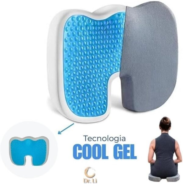 Almofada Anatômica Ortopédica de Gel Viscoelástico para Proteção do Cóccix, com Capa, Assento, Ciático - Imagem 2