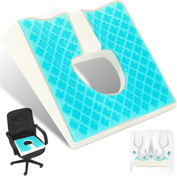 Almofada Coccix, Almofada Hemorroida, Almofada Cadeira Escritorio, Almofada Gel, Almofada de Assento de Espuma de Memória, Alivia a Dor do Cóccix, Alivia a Dor HemorróIda, 44cm×39cm