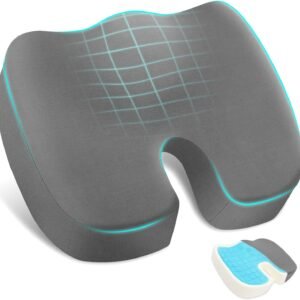 Almofada Coccix, Almofada para Coccix de Gel, 44*34*7CM Almofada Hemorroida, Ergonômico Almofada para Hemorroida, Em forma de U Almofada Cadeira, Almofadas para Cadeira, Almofada Cadeira Escritorio