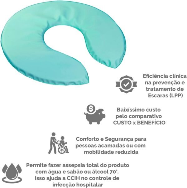 Almofada Higiênica Ortopédica Forração Anti Escaras, Hemorroida e Cadeira de Banho (Espuma) - Imagem 2