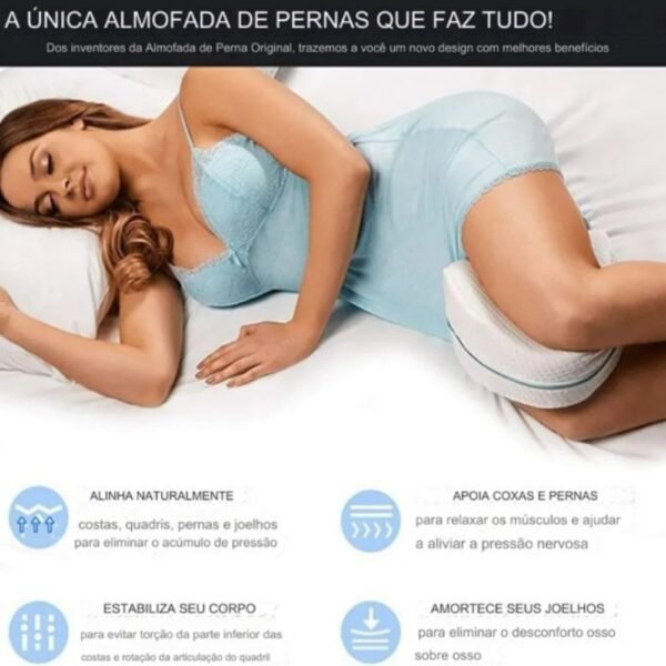 Almofada Ortopédica de Espuma de Memória para Pernas - Travesseiro Ergonômico para Alívio de Dor Lombar - Imagem 2