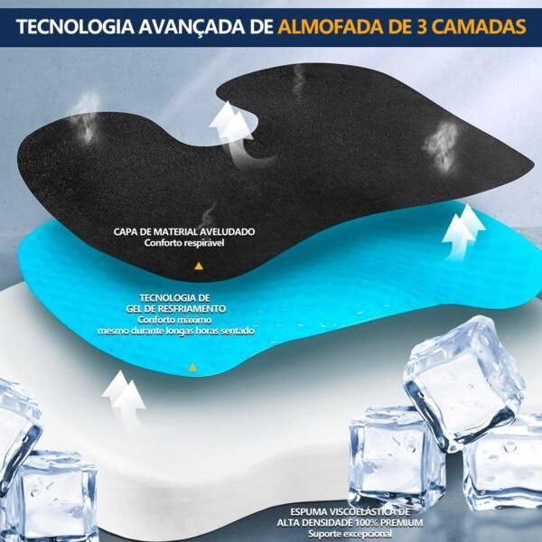 Almofada Para Coccix, Almofada de Assento de Espuma de Memória, Almofada Ortopédica de Assento para Carro, Almofada de Assento Espuma, Almofada de Assento para Cadeira de Escritório - Imagem 2