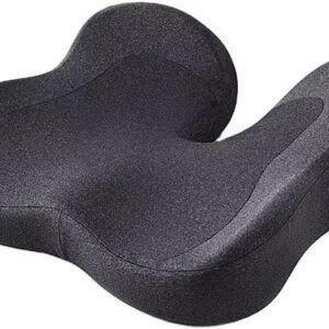 Almofada de assento de espuma viscoelástica para cadeira de escritório, carro, avião e arquibancadas – Design ortopédico ergonômico para alívio da dor ciática, quadril e cóccix – suporte confortável