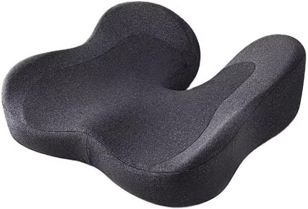 Almofada de assento de espuma viscoelástica para cadeira de escritório, carro, avião e arquibancadas – Design ortopédico ergonômico para alívio da dor ciática, quadril e cóccix – suporte confortável