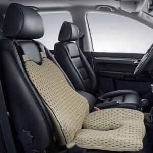 Almofada ortopédica de assento, com suporte de lordose, apoio de cabeça, espuma viscoelástica ergonômica para cadeira, ciática, hemorróidas e alívio de dor nas costas para assento de carro, cadeira de