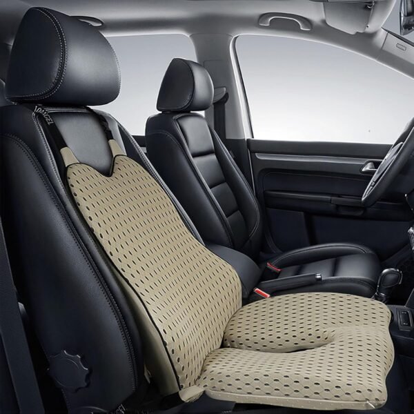 Almofada ortopédica de assento, com suporte de lordose, apoio de cabeça, espuma viscoelástica ergonômica para cadeira, ciática, hemorróidas e alívio de dor nas costas para assento de carro, cadeira de