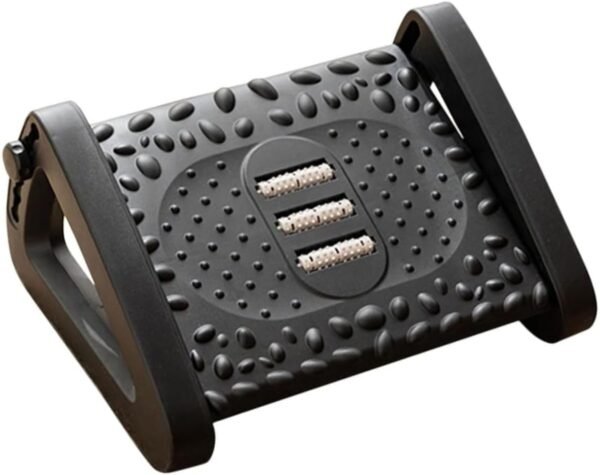 Apoio Ergonômico Para Os Pés Massagem Para Home Office Escritório Casa Viagem, Suporte Ajustável Descanso Para Os pés Massageador PREMIUM Cinza