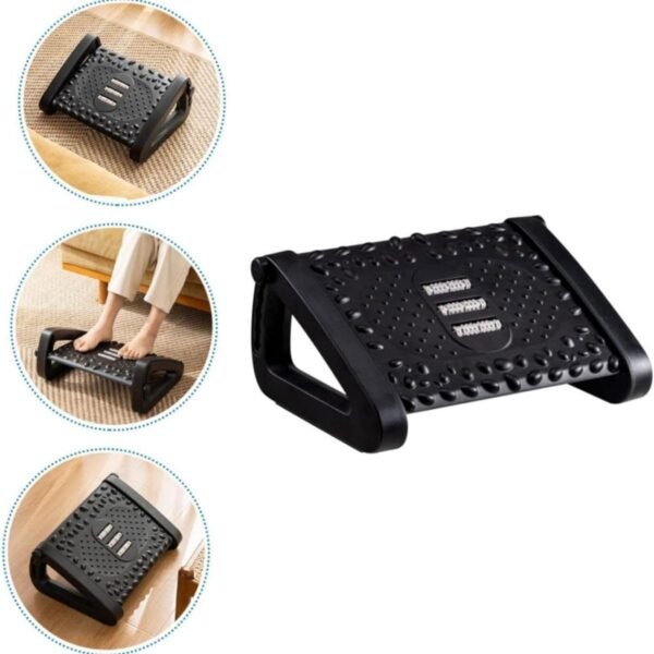 Apoio Ergonômico Para Os Pés Massagem Para Home Office Escritório Casa Viagem, Suporte Ajustável Descanso Para Os pés Massageador PREMIUM Cinza - Imagem 2