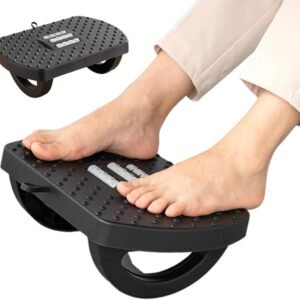 Apoio para Pés Embaixo Da Mesa Com Rodas De Massagem Rotação de 180 Graus Apoio Ergonômico para os Pés Preto Descanso Para Os Pés De Escritório Ergonômico Massageador