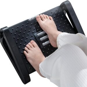 Apoio para os Pés Ergonômico com Altura Ajustável e Massagem