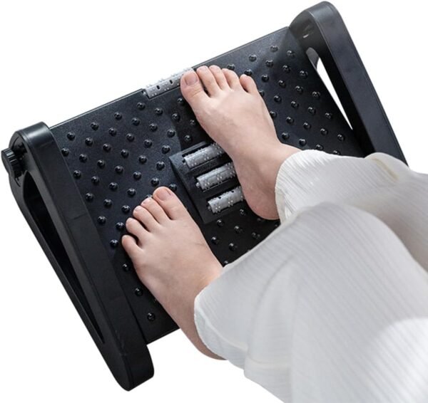 Apoio para os Pés Ergonômico com Altura Ajustável e Massagem