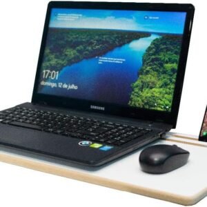 ArtMovelar - Suporte para Notebook - Mesa Base para Laptop com Apoio para Objetos - Suporte para Cama e Sofá, Organizador de Mesa, Home Office - Branco, 28x54