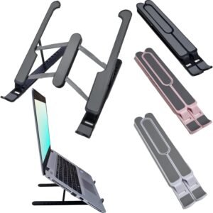 BASE, SUPORTE, STANDING DESK DE MESA PORTÁTIL, ERGONOMICO, ARTICULADO E DOBRAVEL PARA NOTEBOOK, NETBOOK, LAPTOP, TABLET, SMARTPHONE E LIVRO. (BRANCA)