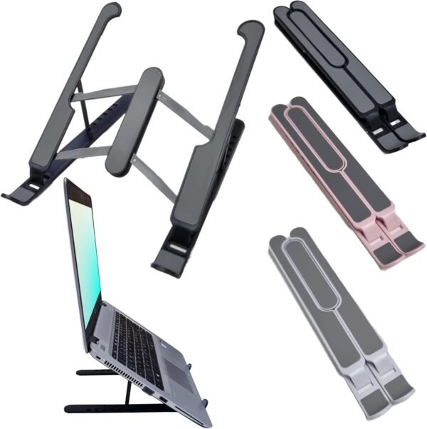 BASE, SUPORTE, STANDING DESK DE MESA PORTÁTIL, ERGONOMICO, ARTICULADO E DOBRAVEL PARA NOTEBOOK, NETBOOK, LAPTOP, TABLET, SMARTPHONE E LIVRO. (BRANCA)