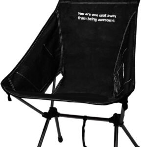 BASK Daydream Cadeira Dobrável com Encosto Alto e Travesseiro – Extra Grande, Estrutura em Alumínio Resistente (150kg) – Portátil para Camping, Pesca e Lazer – Preto