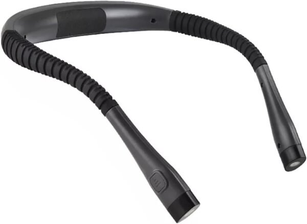 BEMMY Luz de Leitura Recarregável, Luz de Pescoço Dobrável com 3 Cores, Portátil e de Larga Duração para Leitura, Crochê e Costura, 1000mAh (Preto)