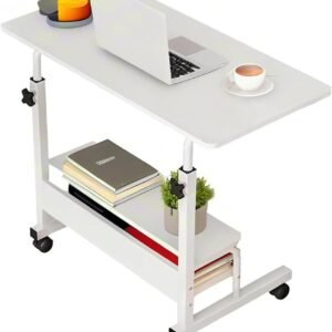 BRAVECOW Mesa ajustável portátil para pequenos espaços, mesa de laptop, rodinhas, sofá móvel, mesa para quarto, escritório, mesa de computador