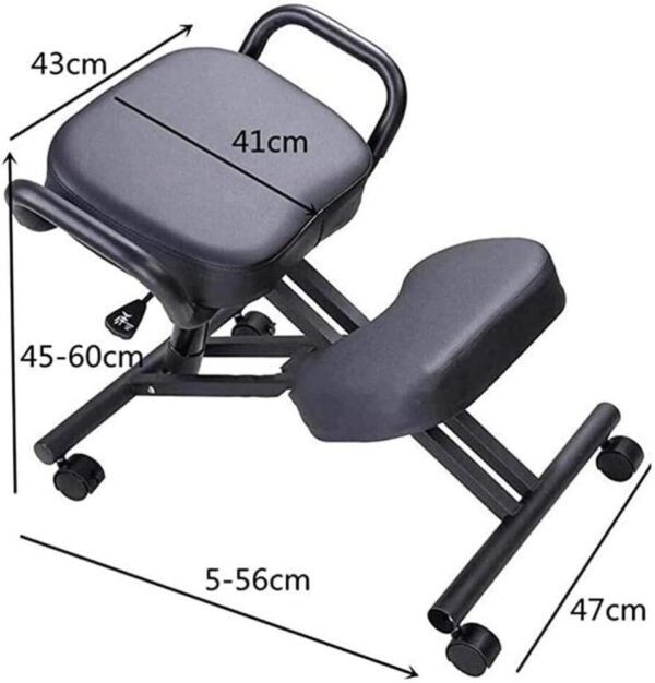 Banco de correção de postura ergonômico, cadeiras de mesa ajoelhadas para escritório balanço ajustável melhora sua postura com um assento angular, vermelho - Imagem 2