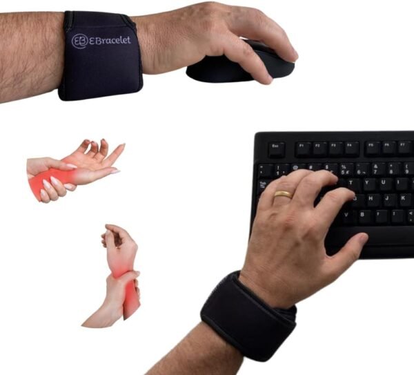 Bracelete Ergonômico Para Digitação Dor Tendinite Artrite p Uso com Mouse Teclado Pc Notebook Munhequeira Ajustável Unisex