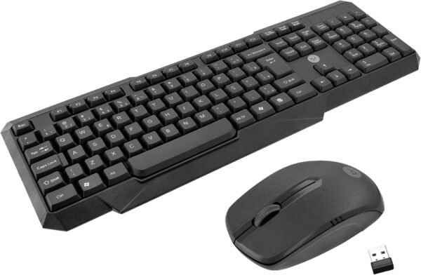 Bright, 55, Combo Teclado e Mouse Sem Fio Slim 2, Teclado com Apoio Ergonômico, Padrão ABNT2, 107 teclas, Mouse Ambidestro, 3 Botões, PRETO - Imagem 2