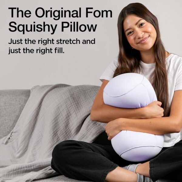 Brookstone Almofada de almofada Squishy FOM – a almofada original elástica, confortável e colorida para pescoço, suporte lombar e cama – para dormir, carro, viagens, pequena, lilás, 30,5 x 17,8 cm - Imagem 2