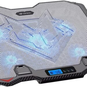 C3Tech Base Refrigerada Gamer para Notebook, NBC-90SI 15,6" cinza, Ajustes de inclinacao em 5 niveis, painel LCD com controle de velocidade em 6 níveis, Led de iluminacao Azul, suporte para celular