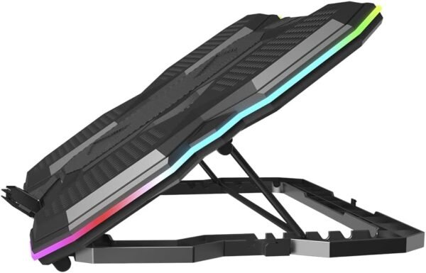 C3Tech Base para Notebook Gamer NBC-300BK ate 17,3" Preto com 5 coolers ventiladores com iluminação RGB na lateriais e painel controlador de funções - Imagem 2