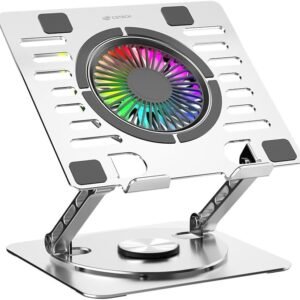 C3Tech Base refrigerada Gamer para Notebook, NBC-1000SI 17,3", Cinza, com rotação de 360°, Ajustes de inclinacao, com iluminacao RGB em 10 modos