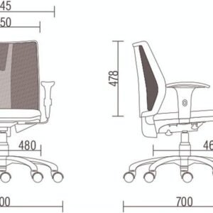 Cadeira Addit Ergonômica - 4124 Nr17 da ABNT com regulagem de Braço (Tecido Crepe cor: Preto)