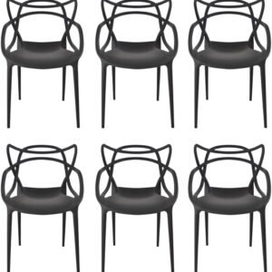 Cadeira Allegra Preta Top Chairs - kit com 6