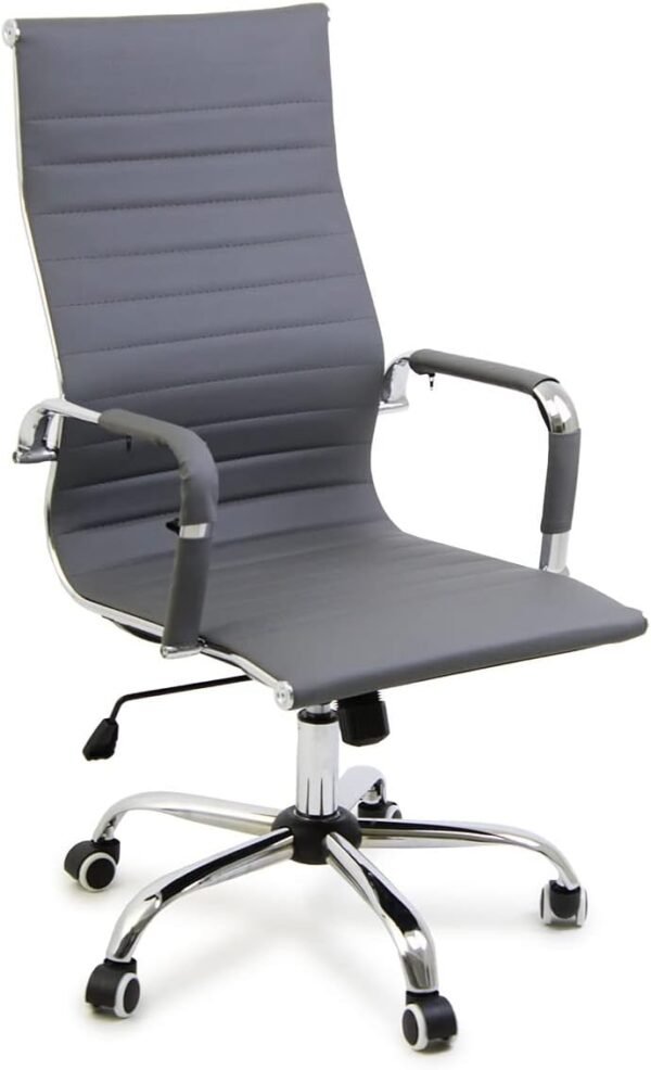 Cadeira Alta De Escritorio Esteirinha Giratoria Ergonomica (Cinza)