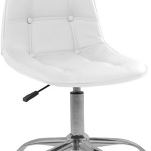 Cadeira Base Giratória Office Eiffel Botonê Ajustável Cor:Branco