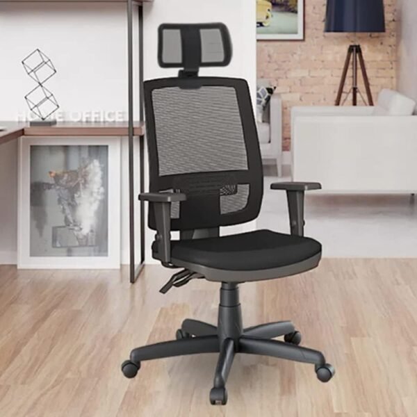 Cadeira Brizza Slider Autocompensador Standart Braços 3D PP Apoio Cabeça Ergonômica NR-17 Plaxmetal (Poliéster Preto) - Imagem 2