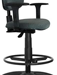 Cadeira Caixa Ergonômica NR17 Jserrano Cinza com Preto com Braço Regulável - ULTRA Móveis