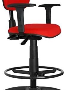 Cadeira Caixa Ergonômica NR17 Jserrano Vermelho com Braço Regulável - ULTRA Móveis