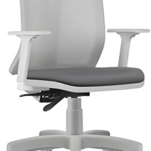 Cadeira De Escritório Addit Diretor Cinza Telada Ergonômica Confortável Ajustável