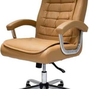 Cadeira De Escritório Presidente Ergonômica Com 42 Molas Ensacadas, Pillow Top no Assento e Encosto, Giratória com Regulagem, Monique Big Caramelo