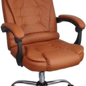 Cadeira De Escritório Presidente Reclinável Ergonômica - Marrom