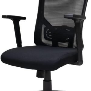 Cadeira Ergonômica de Escritório Presidente Com Regulagem de Altura, Giratória, Apoio de Cabeça Ajustável, Apoio de Braço Ajustável, Preta