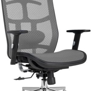 Cadeira Escritório Ergonomica DT3 Diana em Mesh Vidartex™, apoio de cabeça 3D, braços 2D e pad anatômico, apoio lombar almofadado com ajuste manual, suporta até 120kg e altura máx. de 1,80m (Grey)