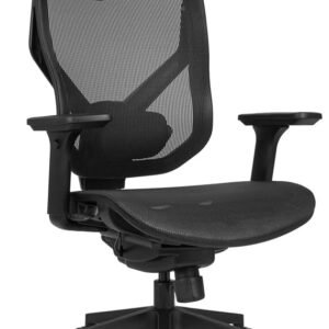 Cadeira Escritório Ergonomica DT3 Unic - M revestimento Vintex-I™, braços reguláveis, apoio lombar almofadado com ajuste de altura, apoio de cabeça 3D, suporta até 140kg e altura máx. de 1,93m (Black)