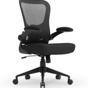 Cadeira Escritorio Ergonomica e Confortável DT3 Vita com revestimento Mesh Spandex™+Tecido Softex™, braço retrátil até 90º, suporta até 120kg e altura máx. de 1,75m (Black)