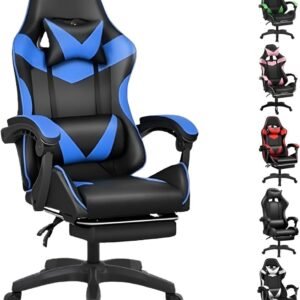Cadeira Escritório Gamer Reclinável Ergonômica Confortável (Azul)
