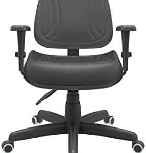 Cadeira Escritório Operativa Premium Executiva Plaxmetal NR17 Braços 3D Backsystem Base Standart Diretor Couro Eco Preta