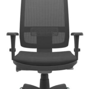 Cadeira Escritório Presidente Brizza Plaxmetal Autocompensador Slider Braço 3D Poliéster Apoio Cabeça Preta