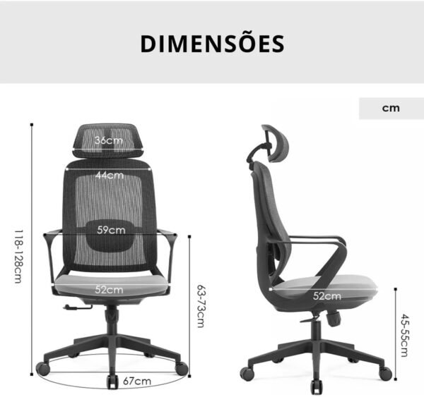 Cadeira Escritório Presidente Ergonomica Ergopro One Nr17
