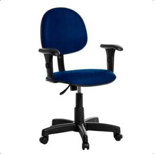 Cadeira Executiva Giratória para Escritório Ergonômica com Braço Azul – Conforto, Suporte e Estilo - Escritex