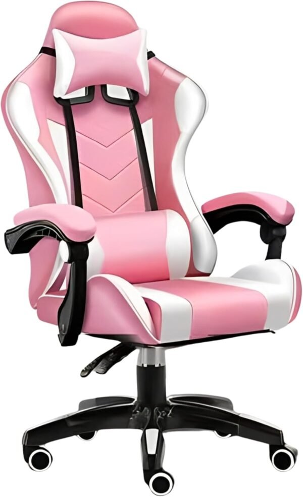 Cadeira Gamer Ergonômica C7 Neo Comfort, Reclinável 135°, Suporta 130kg, Preto e Azul (rosa e branco)