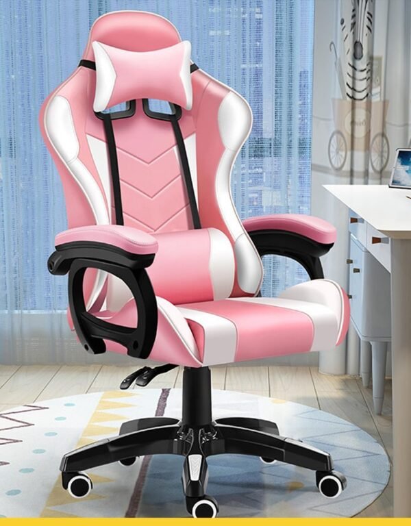 Cadeira Gamer Ergonômica C7 Neo Comfort, Reclinável 135°, Suporta 130kg, Preto e Azul (rosa e branco) - Imagem 2